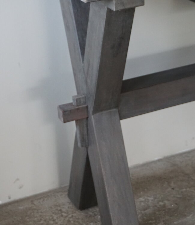 Rene Houtman Sidetable Cross X-Poot | Brown/Grey | H79xB160xD40 cm