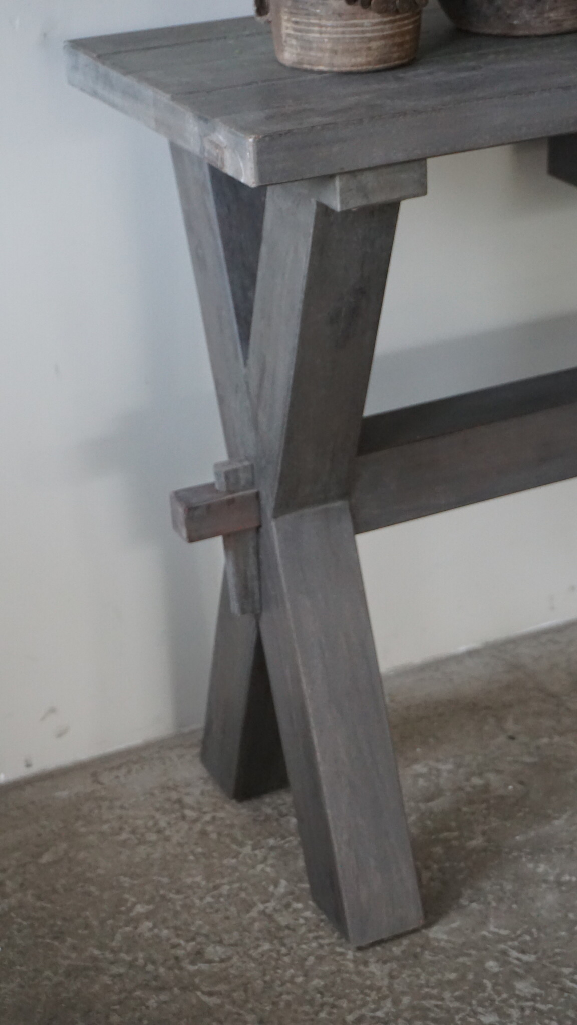 Rene Houtman Sidetable Cross X-Poot | Brown/Grey | H79xB160xD40 cm