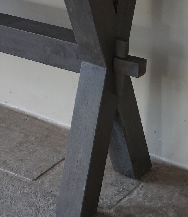 Rene Houtman Sidetable Cross X-Poot | Brown/Grey | H79xB160xD40 cm