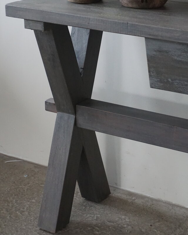 Rene Houtman Sidetable Cross X-Poot | Brown/Grey | H79xB160xD40 cm