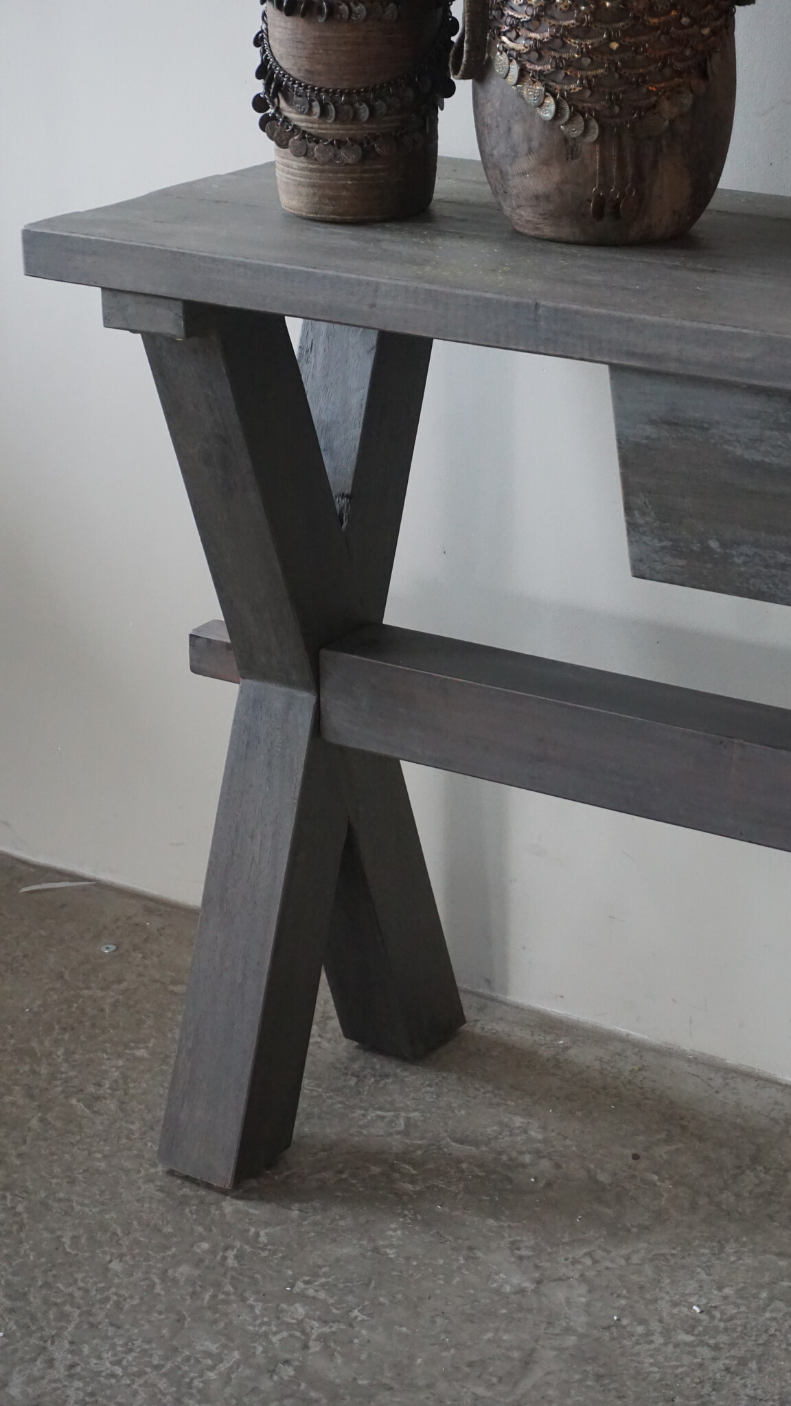 Rene Houtman Sidetable Cross X-Poot | Brown/Grey | H79xB160xD40 cm