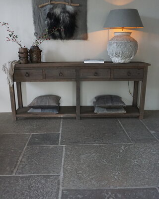 Rene Houtman Dressoir | Oud Hout | 4 Lades | H90xB220xD45 cm