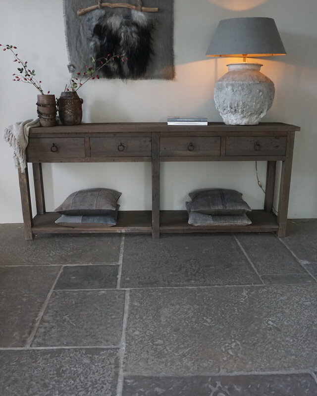 Rene Houtman Dressoir | Oud Hout | 4 Lades | H90xB220xD45 cm