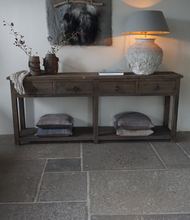 Rene Houtman Dressoir 4 Lades | Oud Hout | H90xB220xD45 cm