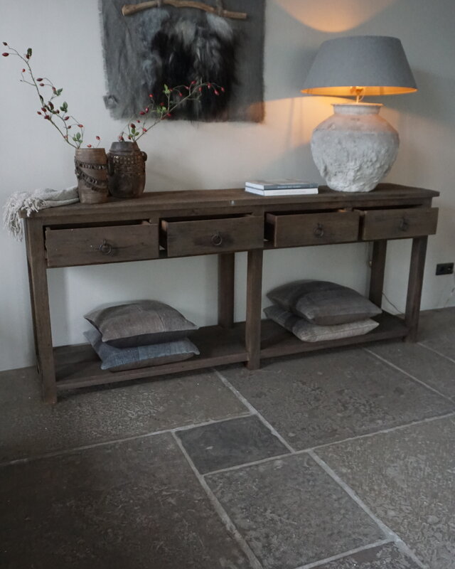 Rene Houtman Dressoir 4 Lades | Oud Hout | H90xB220xD45 cm