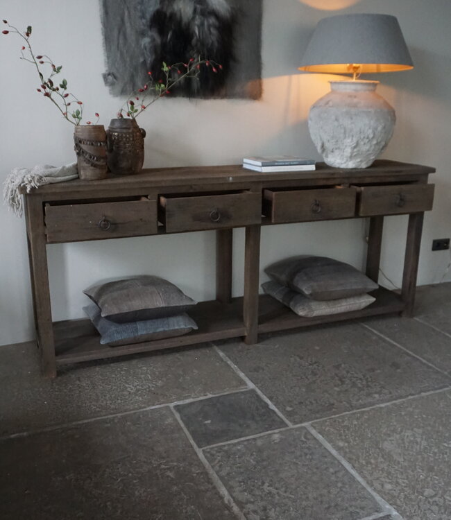 Rene Houtman Dressoir 4 Lades | Oud Hout | H90xB220xD45 cm