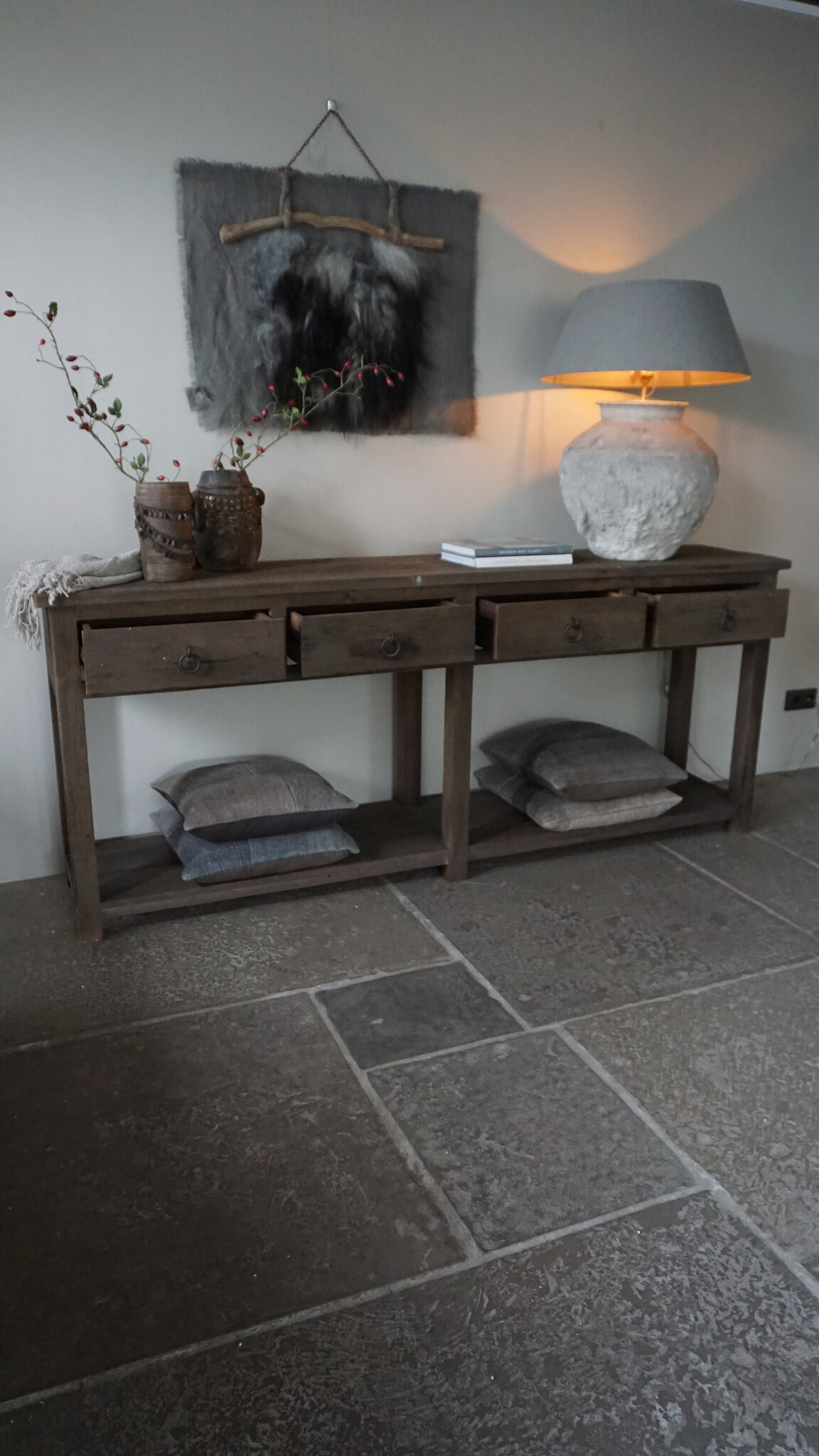 Rene Houtman Dressoir 4 Lades | Oud Hout | H90xB220xD45 cm