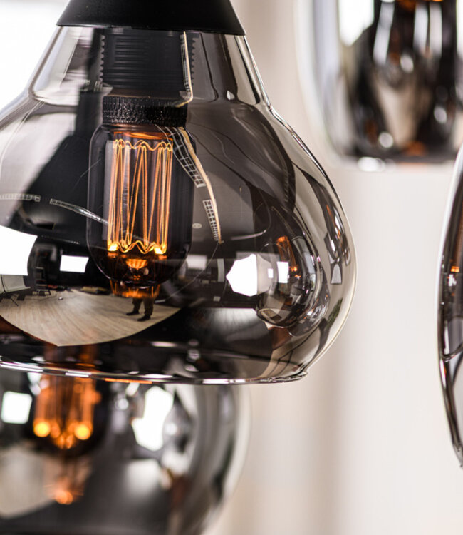 Starfurn Hanglamp 6-Lampen H340 Rook/Smokeglas