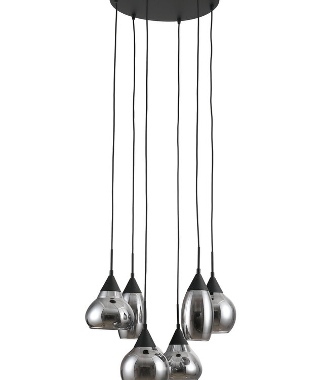 Starfurn Hanglamp 6-Lampen H340 Rook/Smokeglas