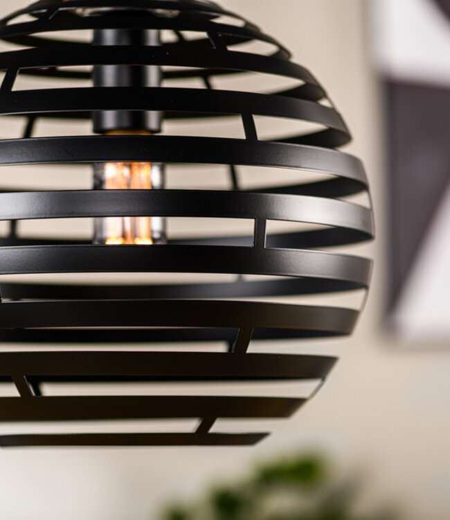 Not available Hanglamp Rond Staal 30 cm, H340 zwart