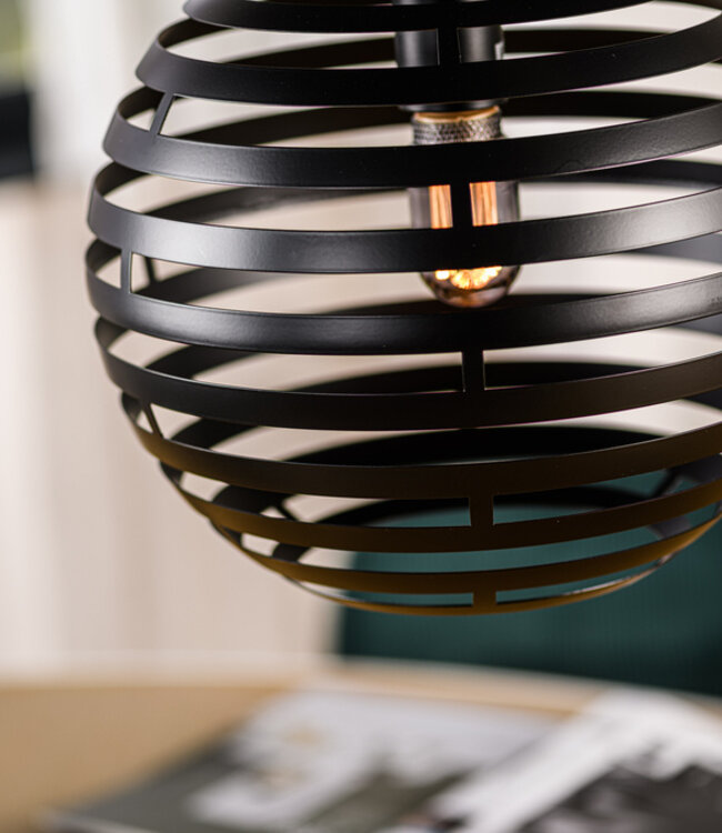 Not available Hanglamp Rond Staal 30 cm, H340 zwart