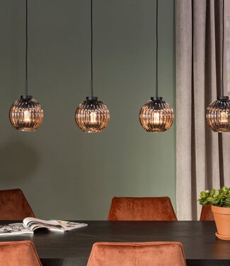 Starfurn Hanglamp 4-lichten Smoke/Rookglas