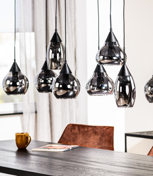 Starfurn Hanglamp 8-lichten Smoke/Rookglas