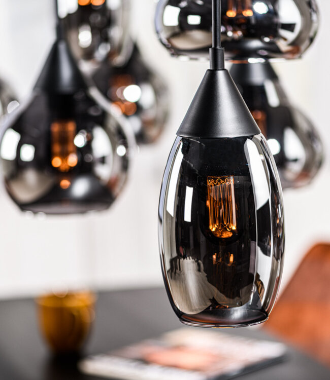 Starfurn Hanglamp 8-lichten Smoke/Rookglas