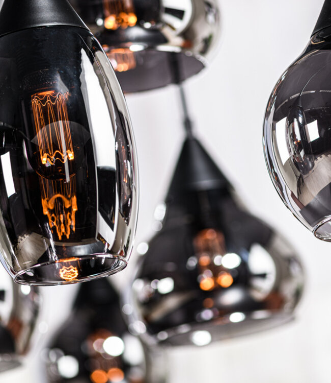 Starfurn Hanglamp 8-lichten Smoke/Rookglas