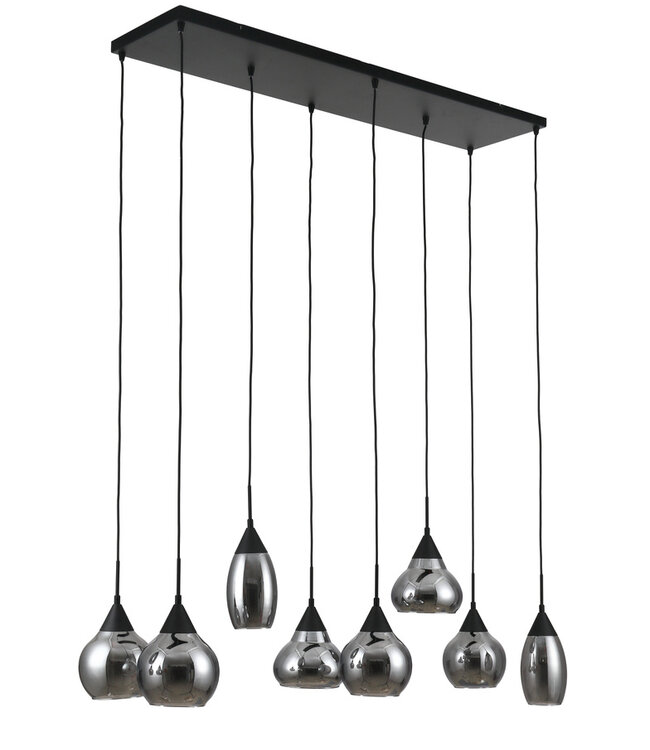 Starfurn Hanglamp 8-lichten Smoke/Rookglas