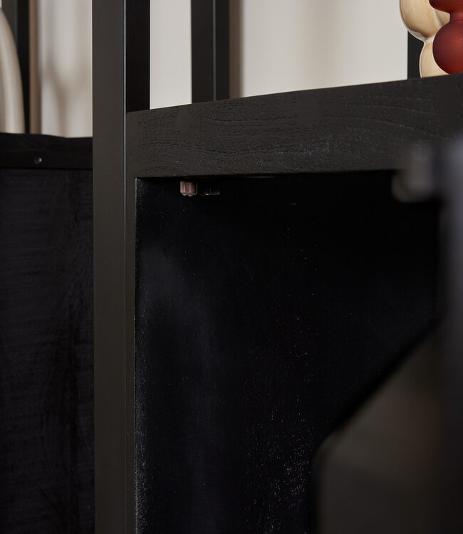 Starfurn Boekenkast Boaz | Zwart | Mangohout | 1 deur