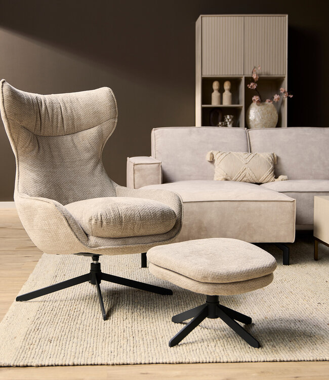Starfurn Fauteuil Olivia | Taupe | 108x77x85 cm