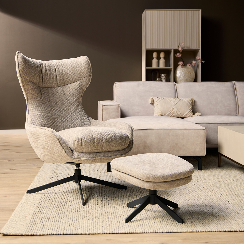 Starfurn Fauteuil Olivia | Taupe | 108x77x85 cm
