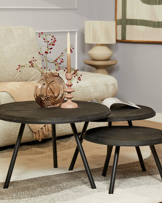 Starfurn Salontafel Ohio Zwart | Set Van 3 | Mangohout