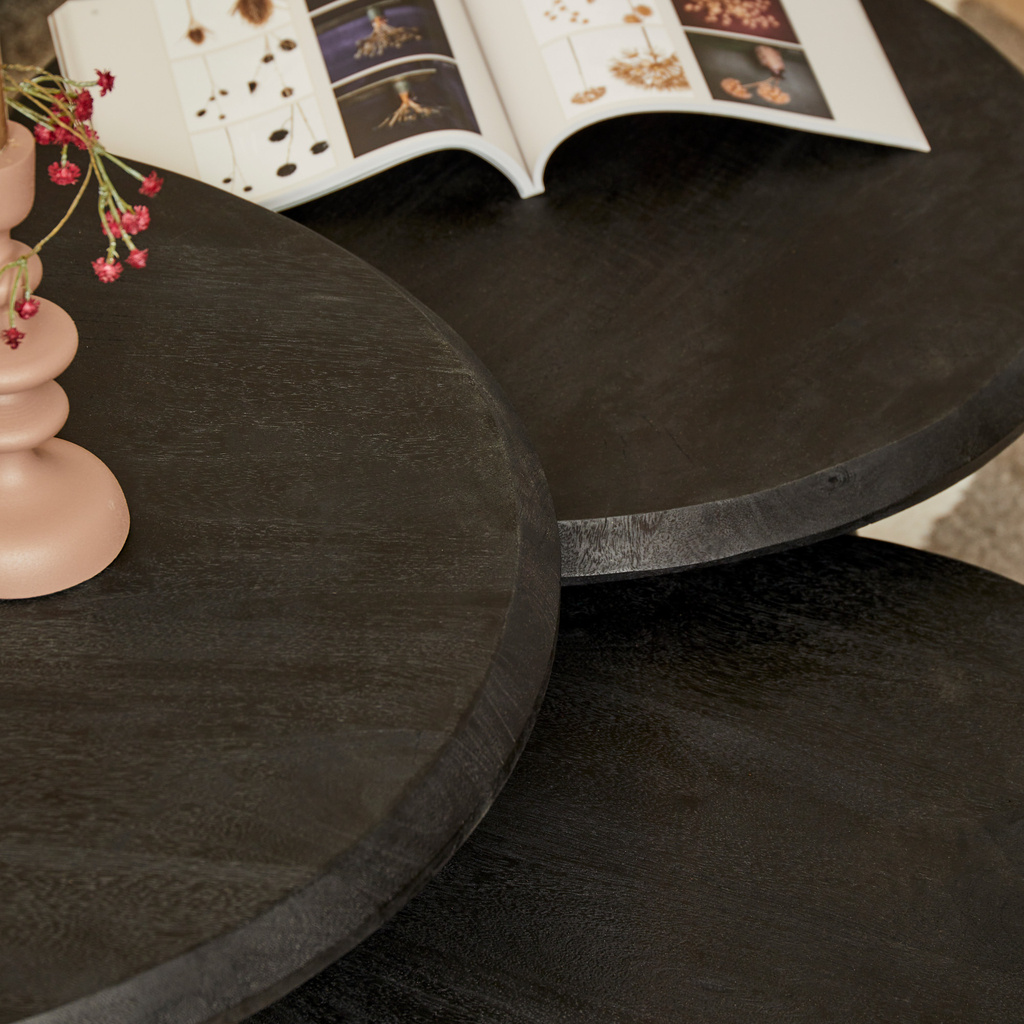Starfurn Salontafel Ohio Zwart | Set Van 3 | Mangohout