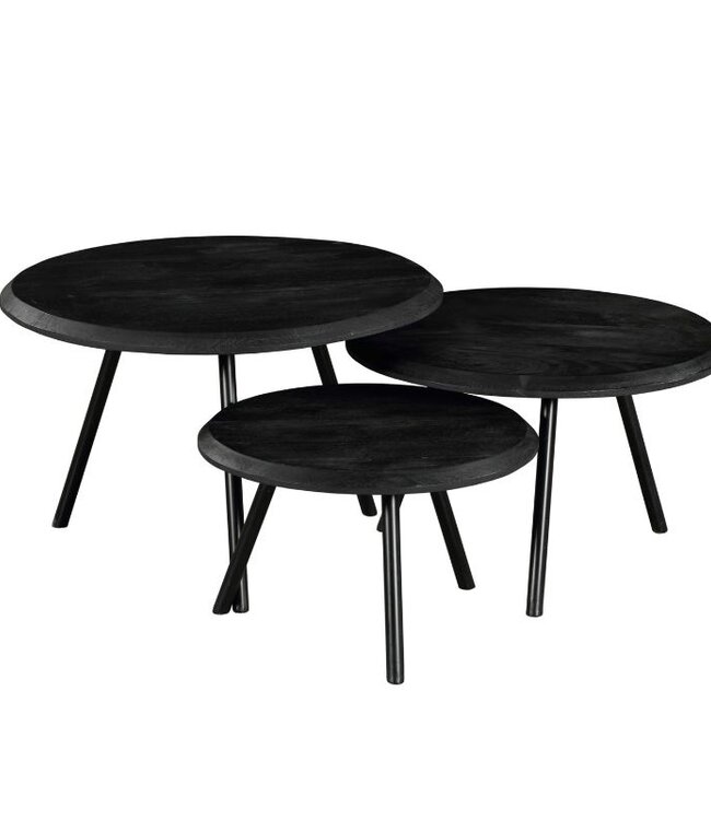 Starfurn Salontafel Ohio Zwart | Set Van 3 | Mangohout