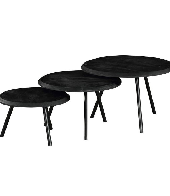 Starfurn Salontafel Ohio Zwart | Set Van 3 | Mangohout