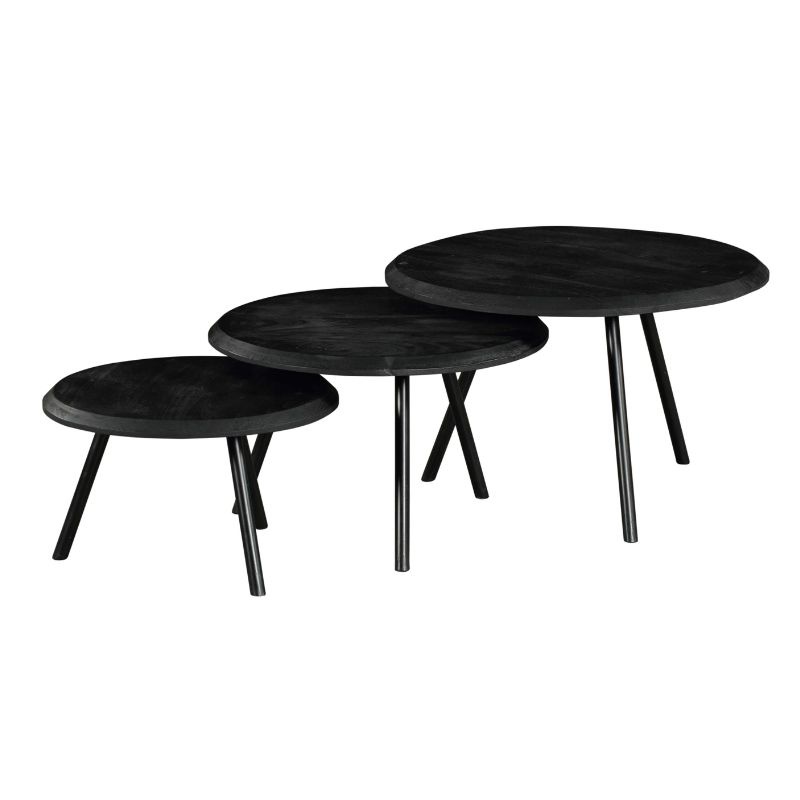 Starfurn Salontafel Ohio Zwart | Set Van 3 | Mangohout