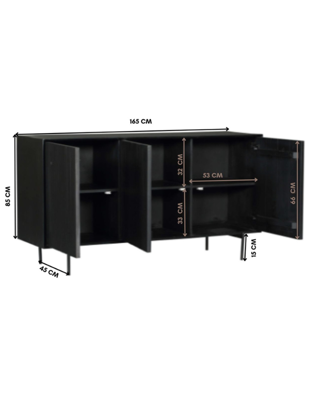 Starfurn Dressoir Madison | Mangohout | 85x165x45 cm