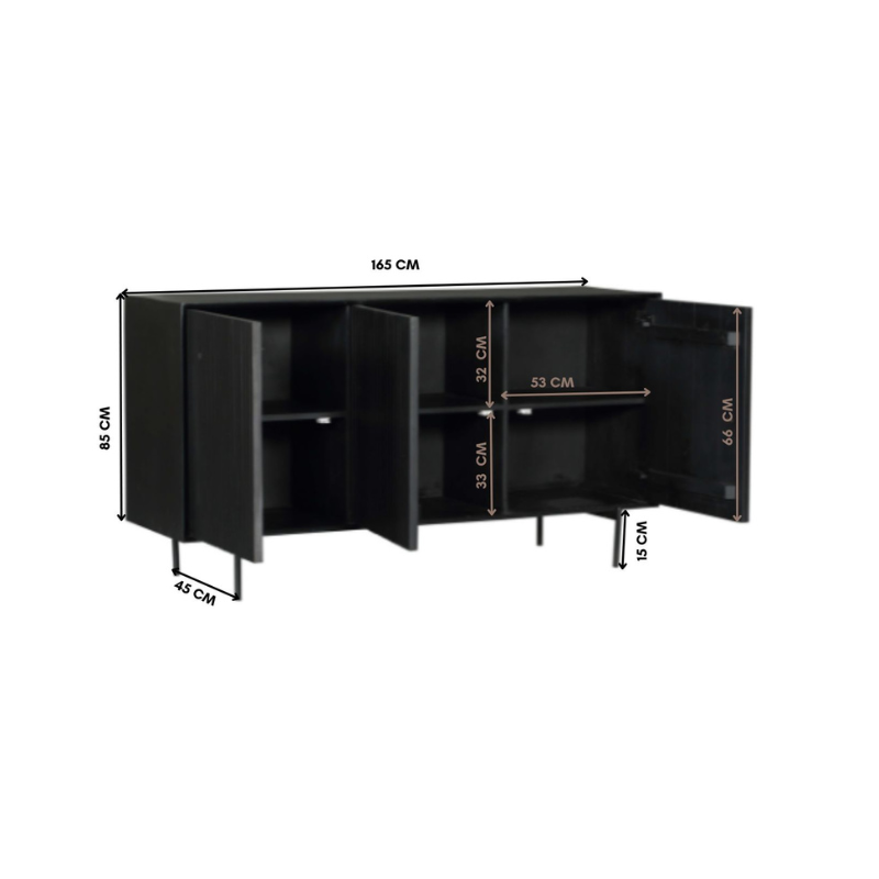 Starfurn Dressoir Madison | Mangohout | 85x165x45 cm