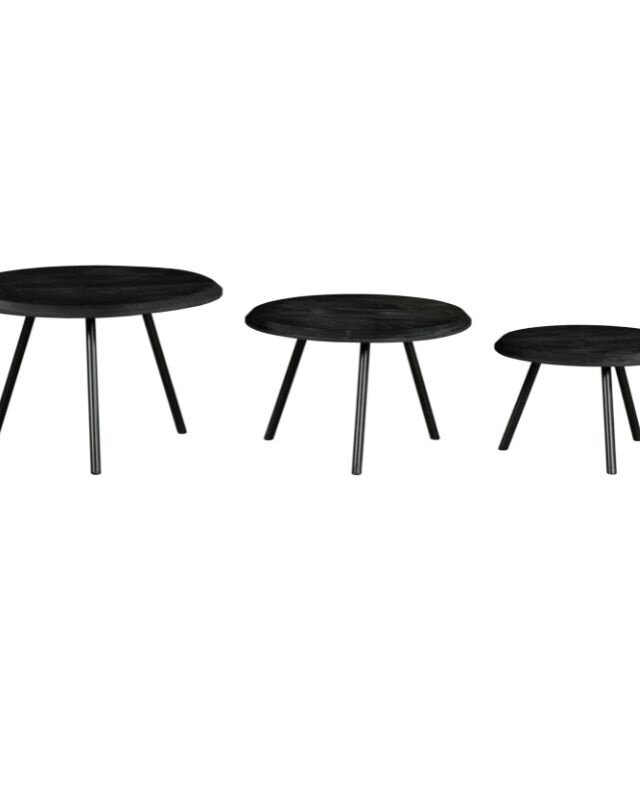 Starfurn Salontafel Ohio Zwart | Set Van 3 | Mangohout