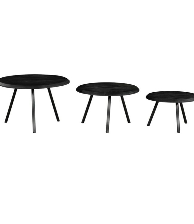Starfurn Salontafel Ohio Zwart | Set Van 3 | Mangohout