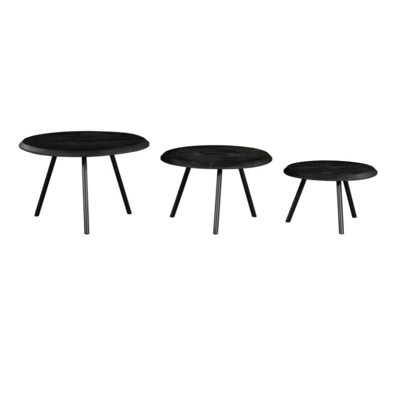 Starfurn Salontafel Ohio Zwart | Set Van 3 | Mangohout