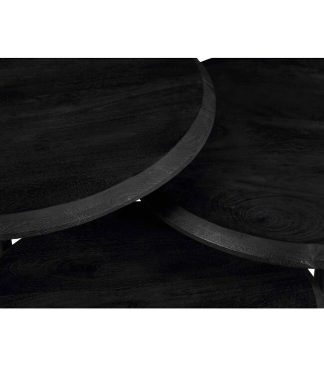 Starfurn Salontafel Ohio Zwart | Set Van 3 | Mangohout