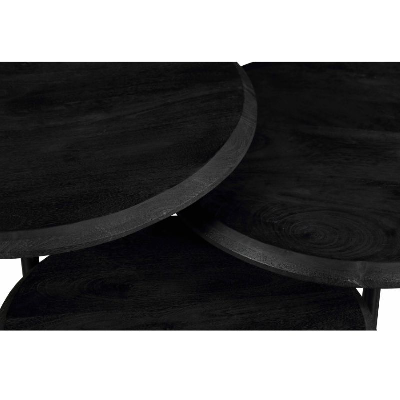 Starfurn Salontafel Ohio Zwart | Set Van 3 | Mangohout