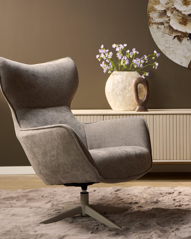 Starfurn Fauteuil Julia | Taupe | 102x76x78 cm