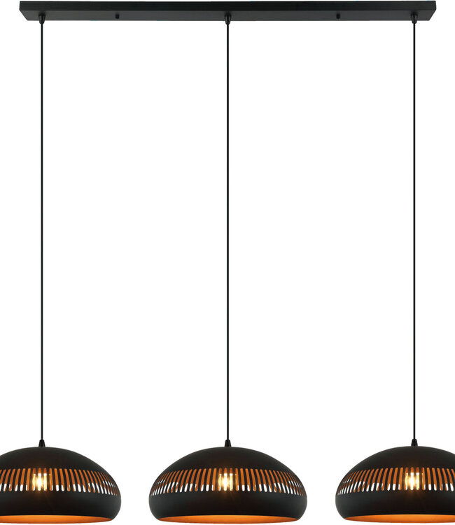 Not available Hanglamp 3-lichten, H340 zwart/goud