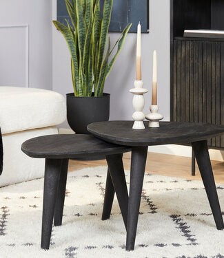 Starfurn Salontafel  Omaha | Set Van 2 | Zwart | Mangohout