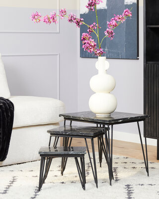 Starfurn Salontafel set Jala | Zwart marmer | 50 cm