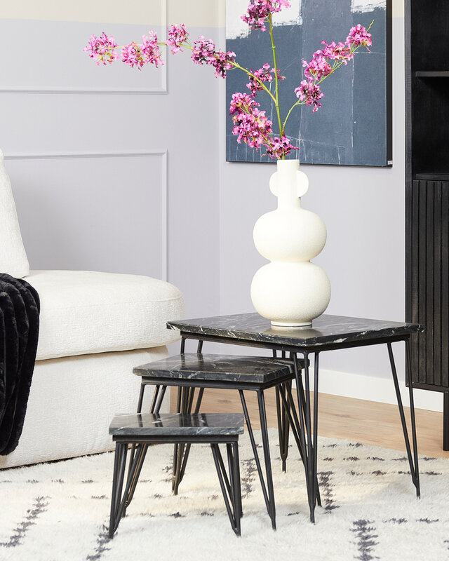 Starfurn Salontafel set Jala | Zwart marmer | 50 cm
