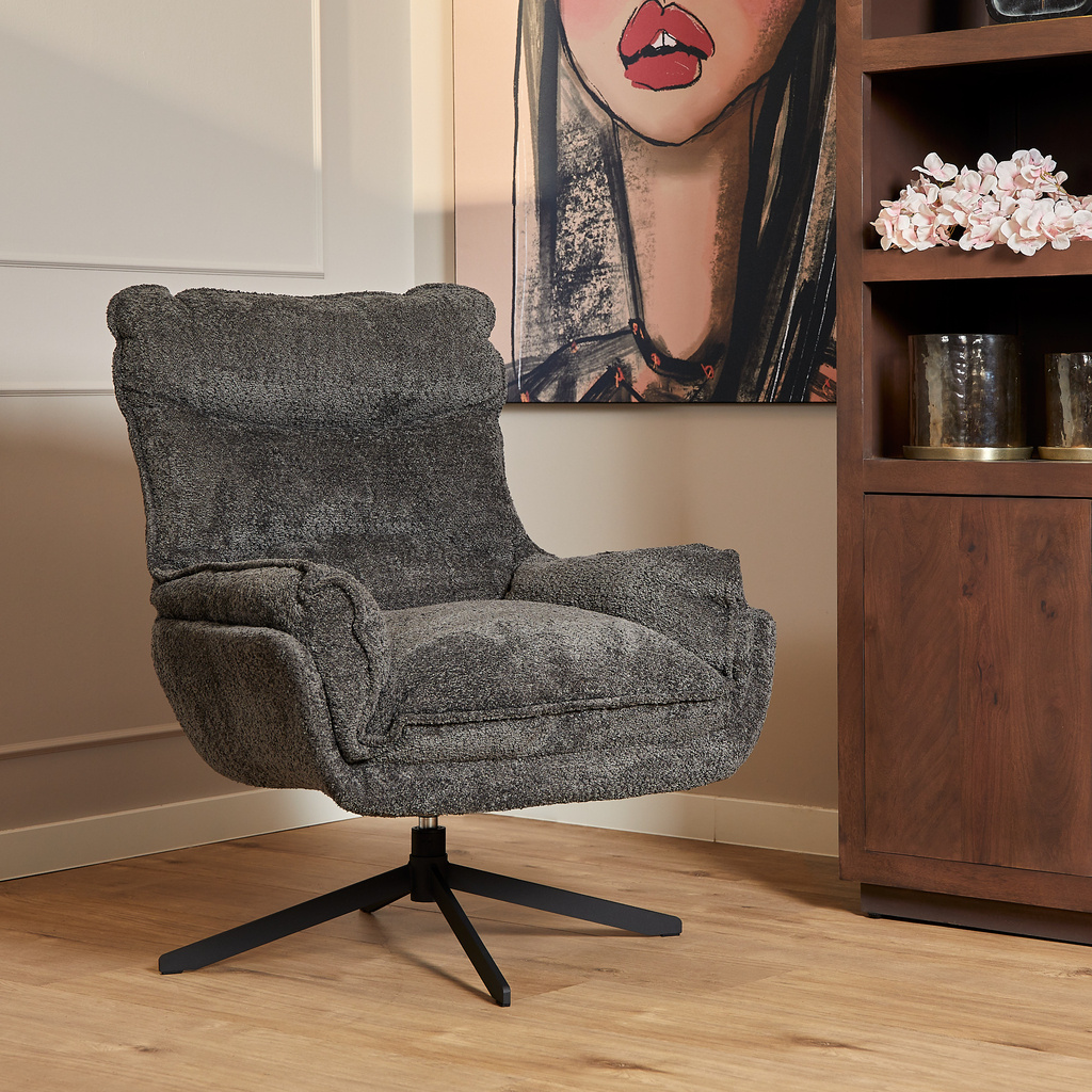 Starfurn Fauteuil Vera | Donkergrijs | 96,5x82x95 cm
