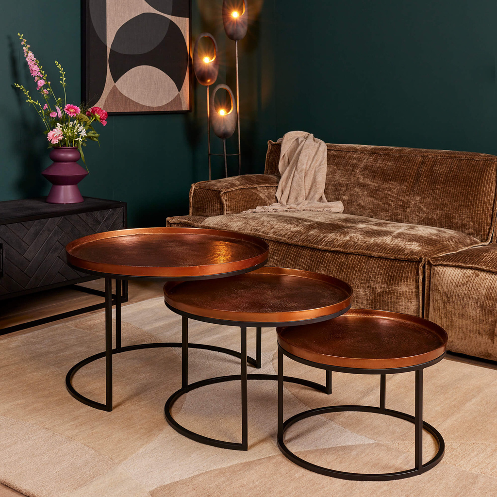 Starfurn Salontafel Clive | Set Van 3 | Aluminium | Koper