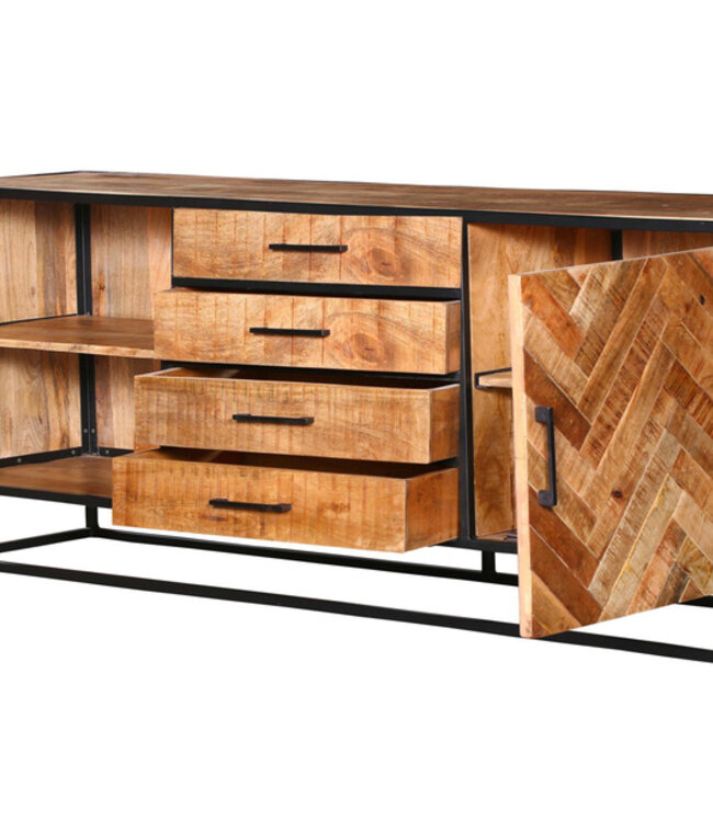 Starfurn Dressoir Arlington | Mangohout | 75x210x45 cm