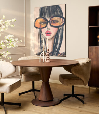 Starfurn Eettafel Lima | Walnoot | Rond | 76x150 cm