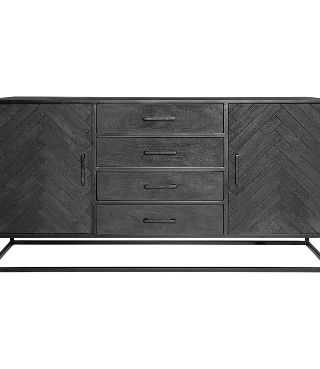Starfurn Dressoir New York | Zwart | Mangohout | B165 cm