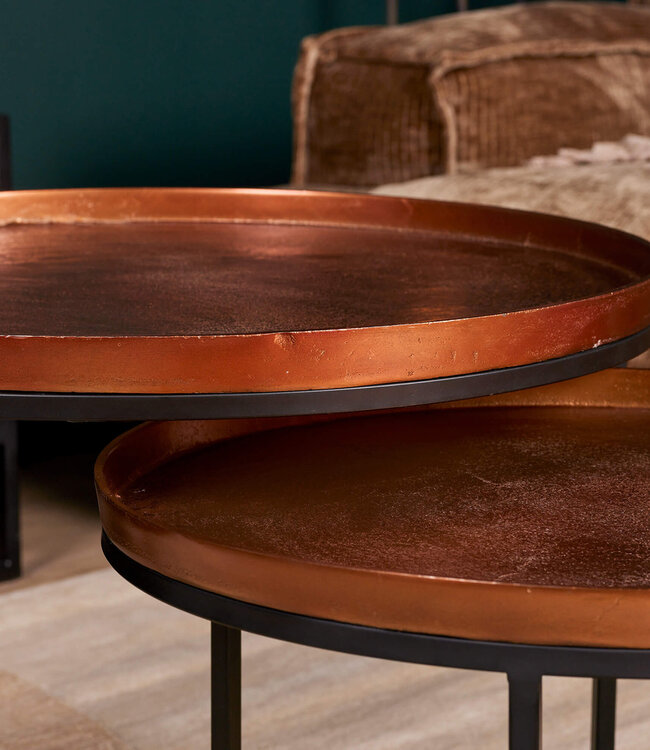 Starfurn Salontafel Clive | Set Van 3 | Aluminium | Koper