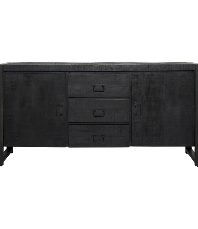 Starfurn Dressoir Boaz | Zwart | Mangohout | 80x160x40 cm
