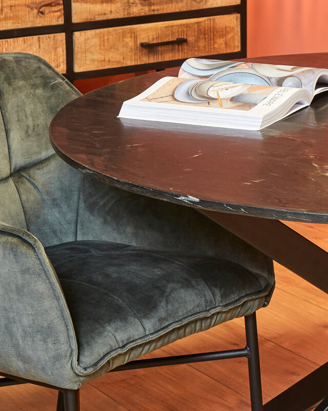Starfurn Eettafel Lynn | Rond | Zwart Marmer | 130 CM