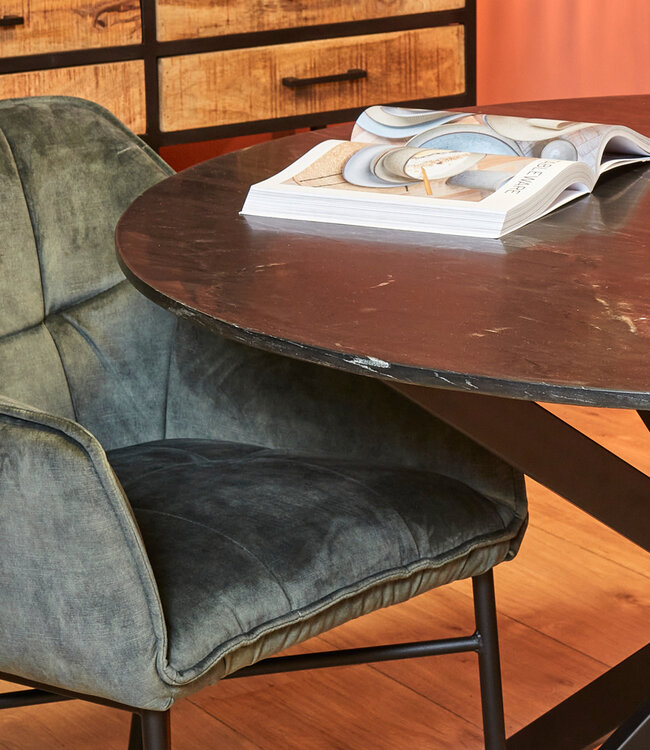 Starfurn Eettafel Lynn | Rond | Zwart Marmer | 130 CM