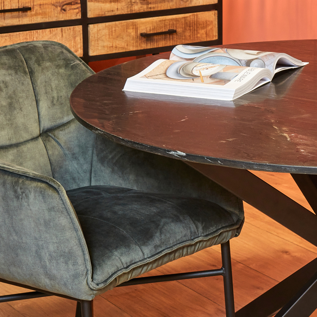 Starfurn Eettafel Lynn | Rond | Zwart Marmer | 130 CM